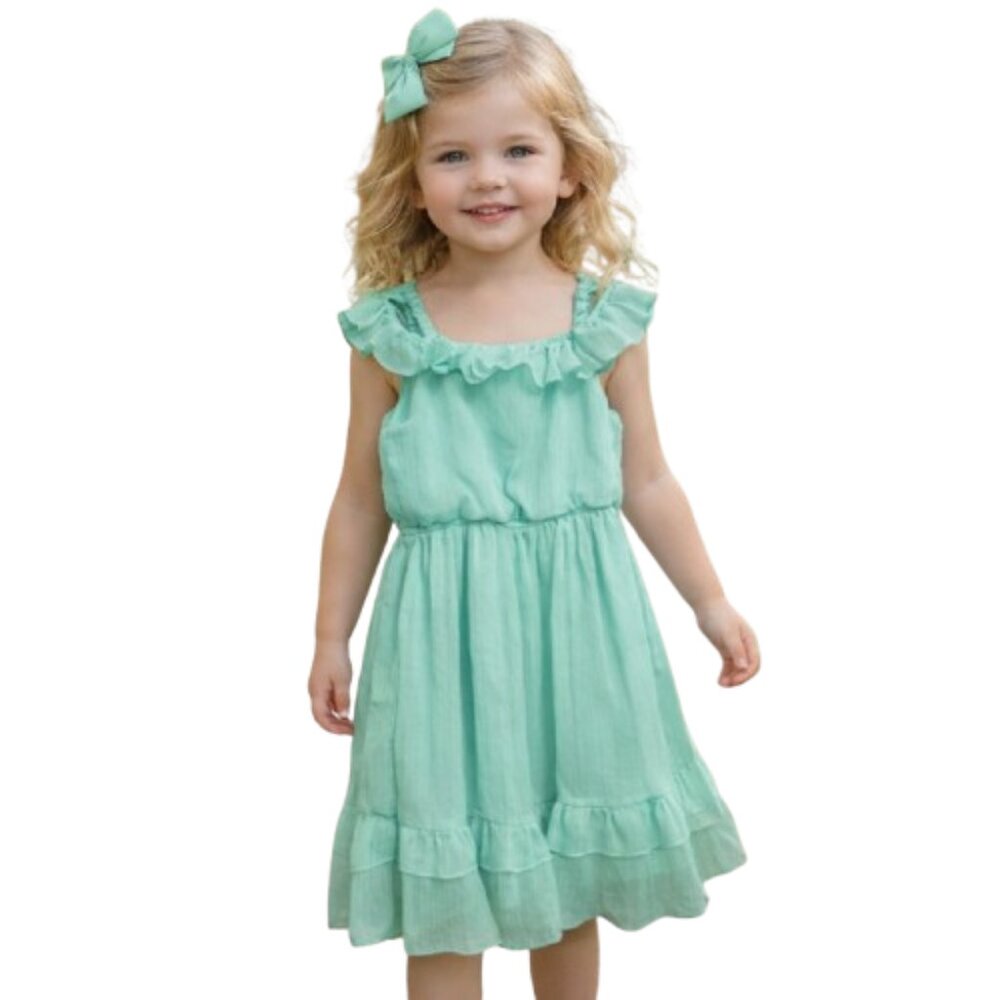 wonder nation Cold Shoulder Dress 4T or 5T Elastic Waist Silver Threads